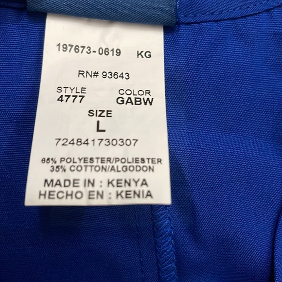 ⛔️SOLD⛔️ 💰3 items for $25 🏷NWT Cherokee Workwear Unisex Blue Scrub Top sz L - Picture 5 of 7